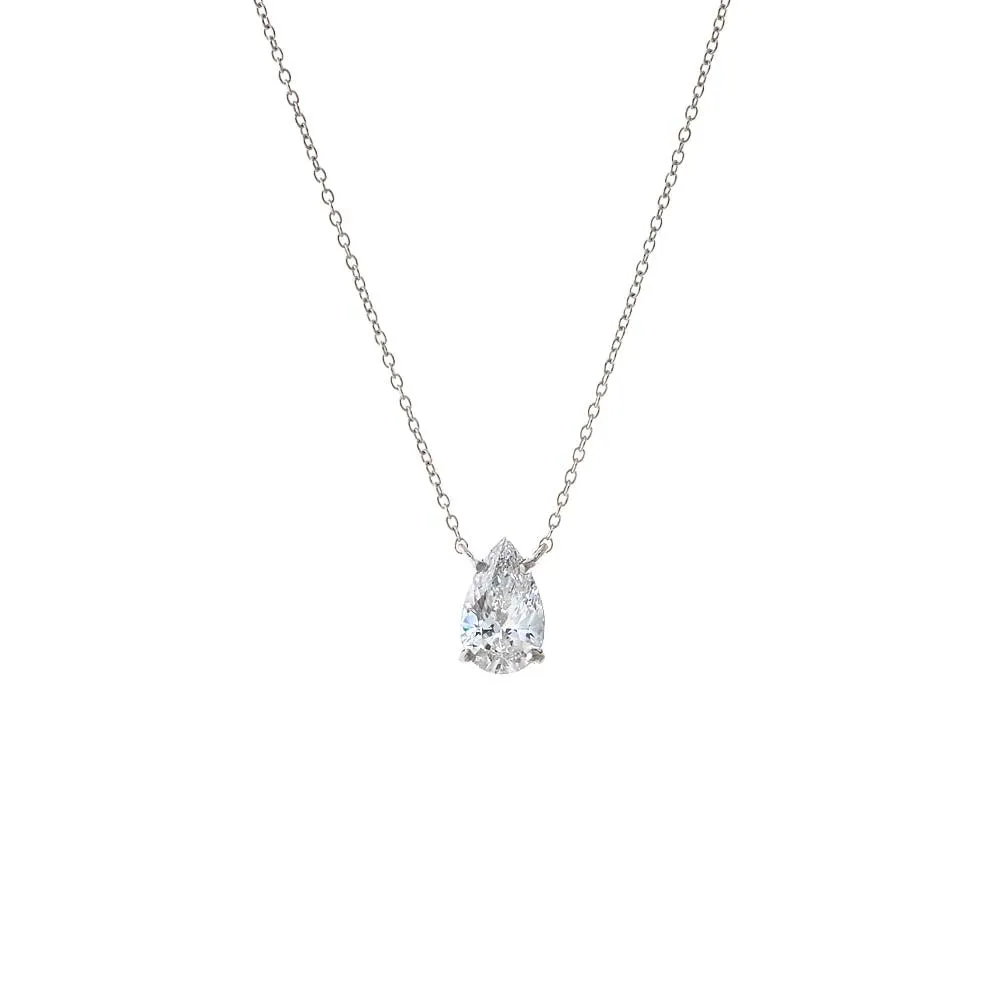 Lab Grown Diamond Pear Solitaire Necklace 14K sold by Adina Eden's product image thumbnail 2