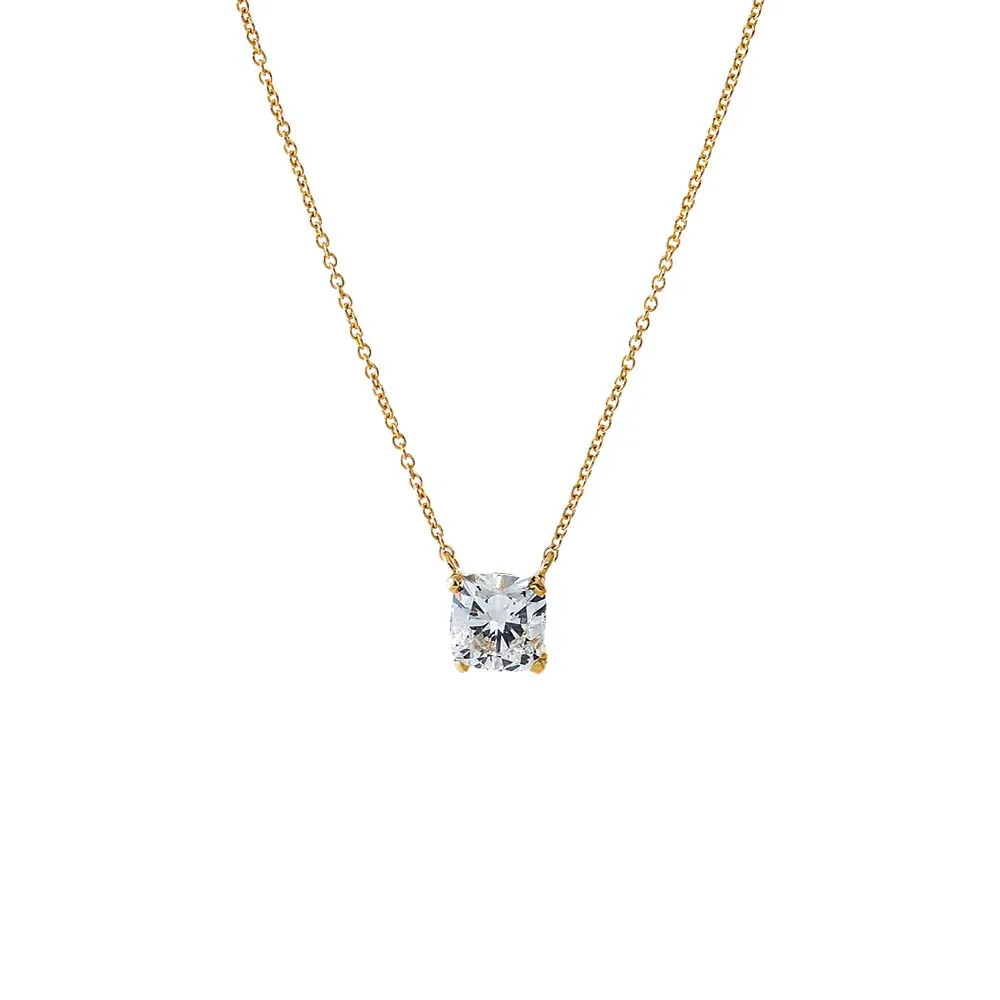 Lab Grown Diamond Cushion Cut Solitaire Necklace 14K sold by Adina Eden's