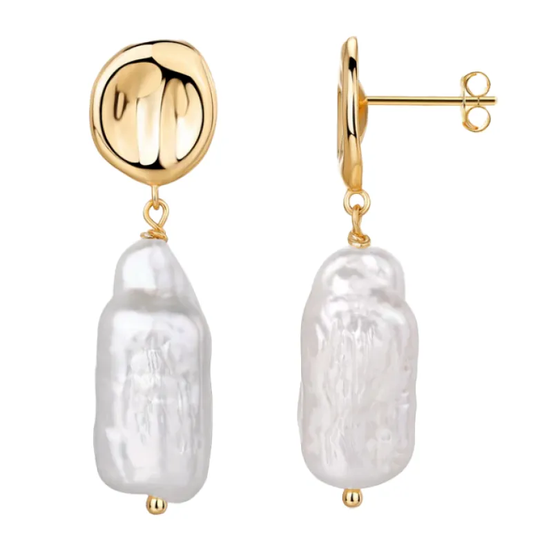 Baroque Pearl Drop Fancy Stud Earring sold by Adina Eden's