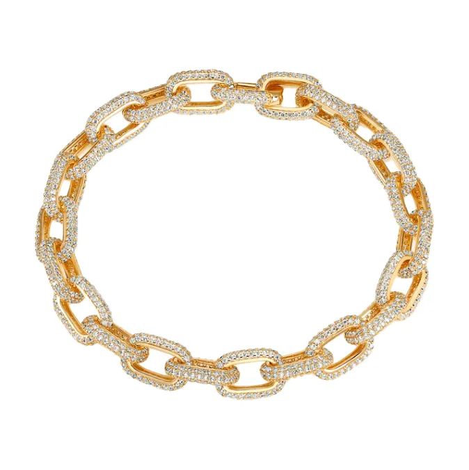 CZ Pave Fancy Box Link Bracelet sold by Adina Eden's