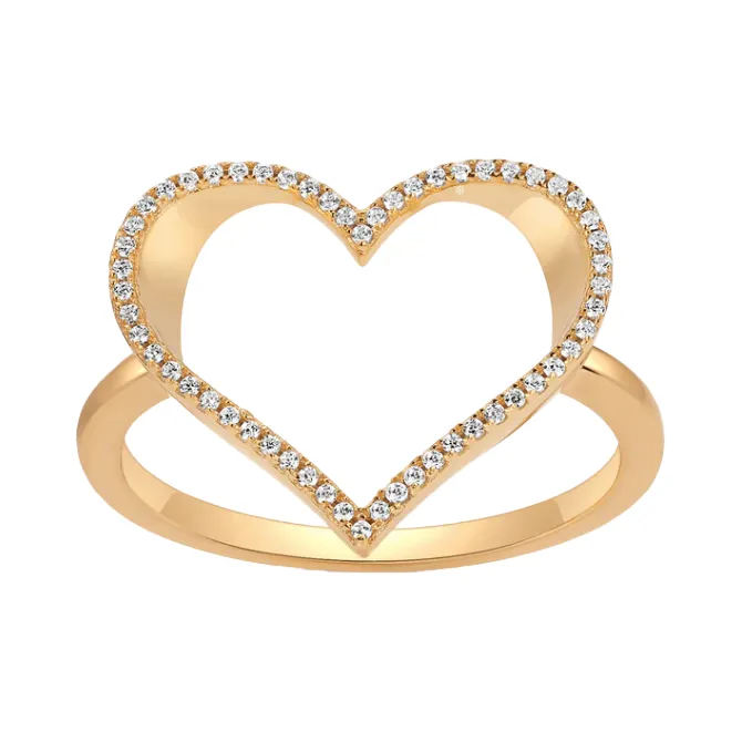 Pave Open Heart Ring sold by Adina Eden's