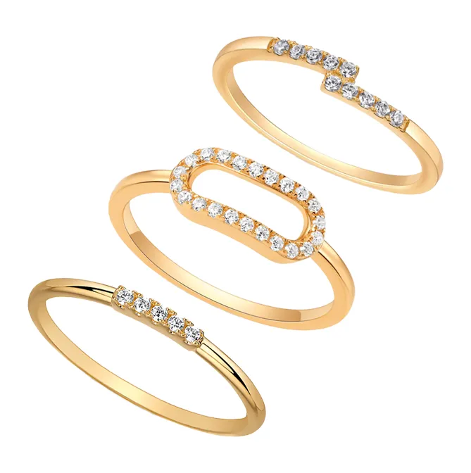 Pave Accented Rings Combo Set sold by Adina Eden's