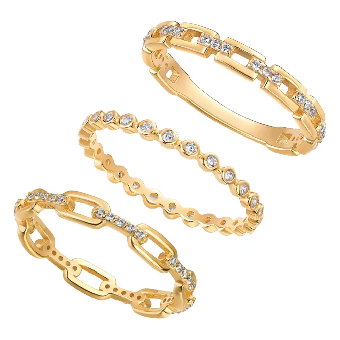 CZ Dainty Stacking Rings Combo Set sold by Adina Eden's