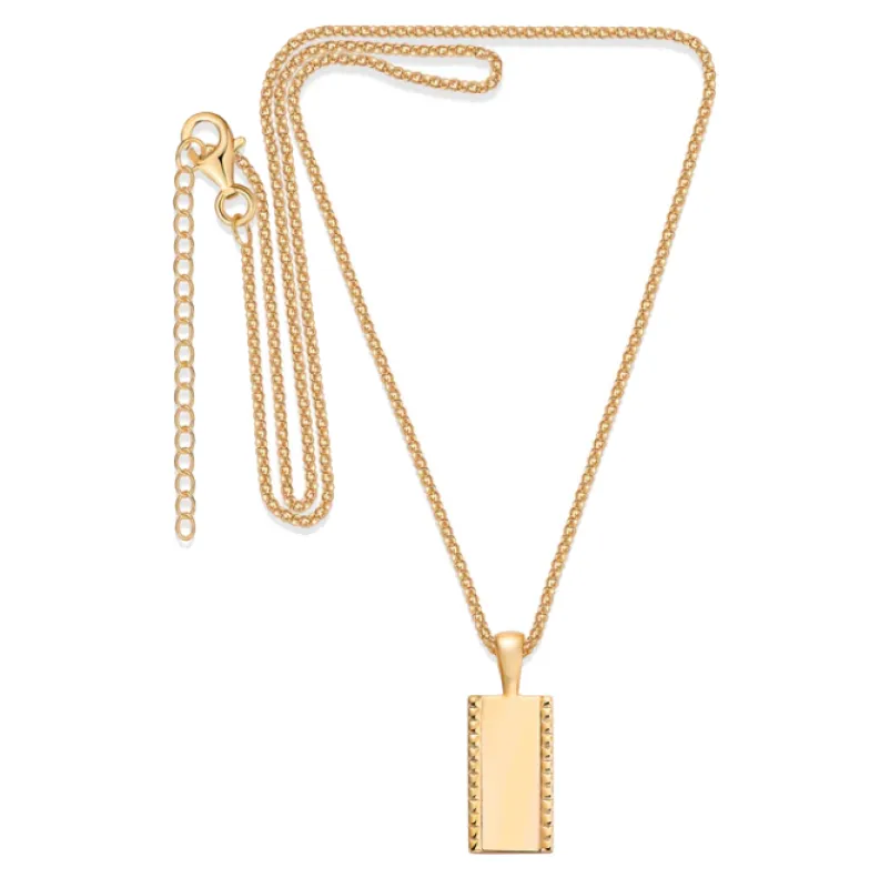 Solid Spiked Dog Tag Pendant Necklace sold by Adina Eden's