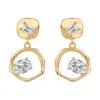 CZ Baguette X Oval Fancy Drop Stud Earring sold by Adina Eden's