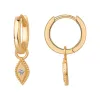CZ Evil Eye Drop Huggie Earring sold by Adina Eden's