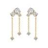 CZ Dangling Chain Stud Earring sold by Adina Eden's