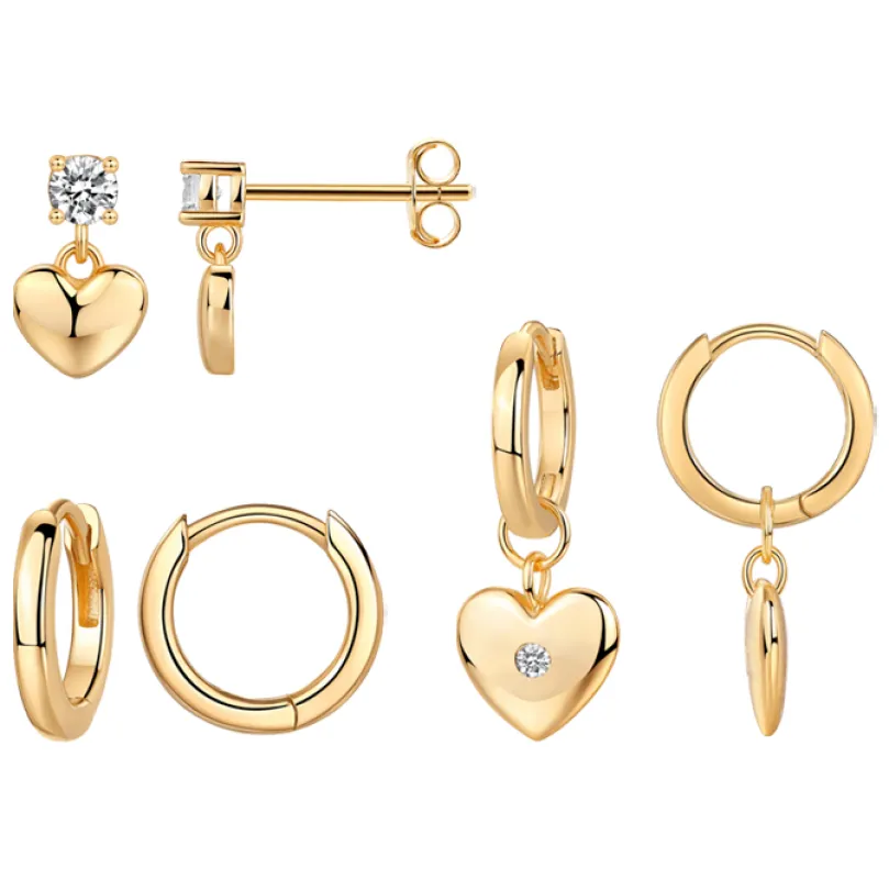 A Touch Of Hearts Earring Combo Set sold by Adina Eden's
