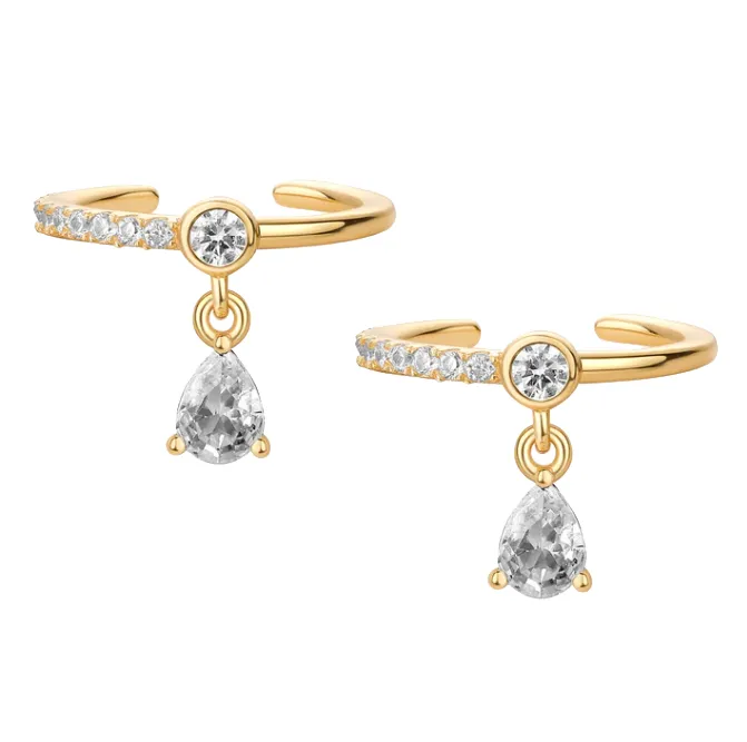CZ Dangling Drop Ear Cuff Earring sold by Adina Eden's