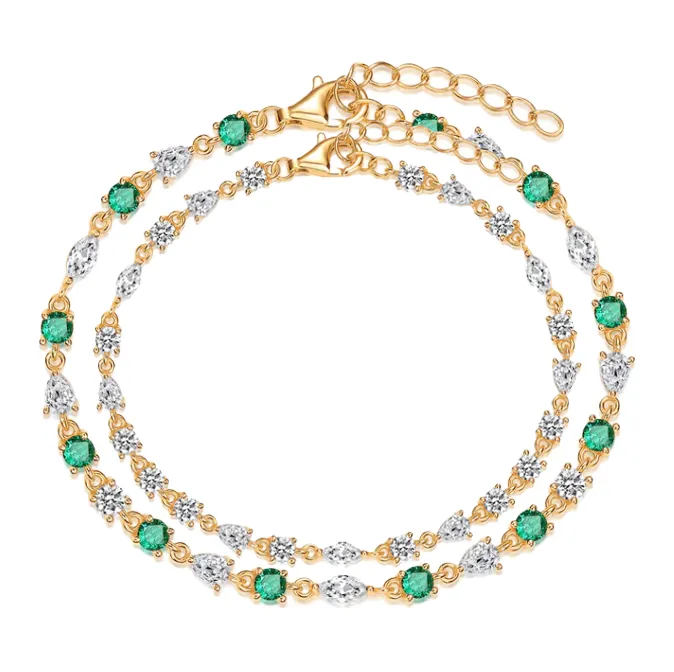 Colored CZ Tennis Bracelet Combo Set sold by Adina Eden's
