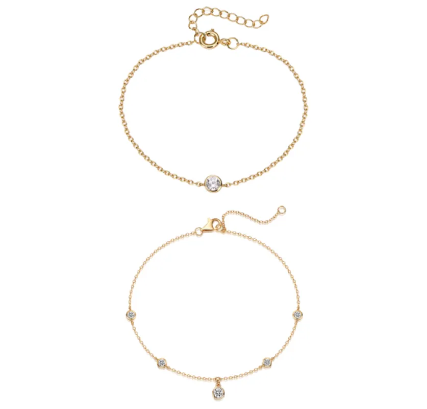 CZ Bezels Bracelet Combo Set sold by Adina Eden's