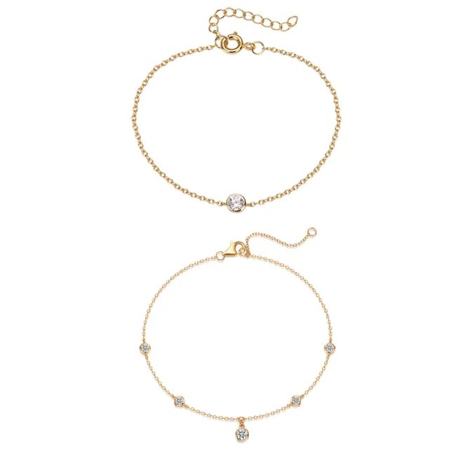 CZ Bezels Bracelet Combo Set sold by Adina Eden's