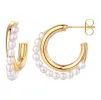 Pearl Intertwined Double Hoop Earring sold by Adina Eden's