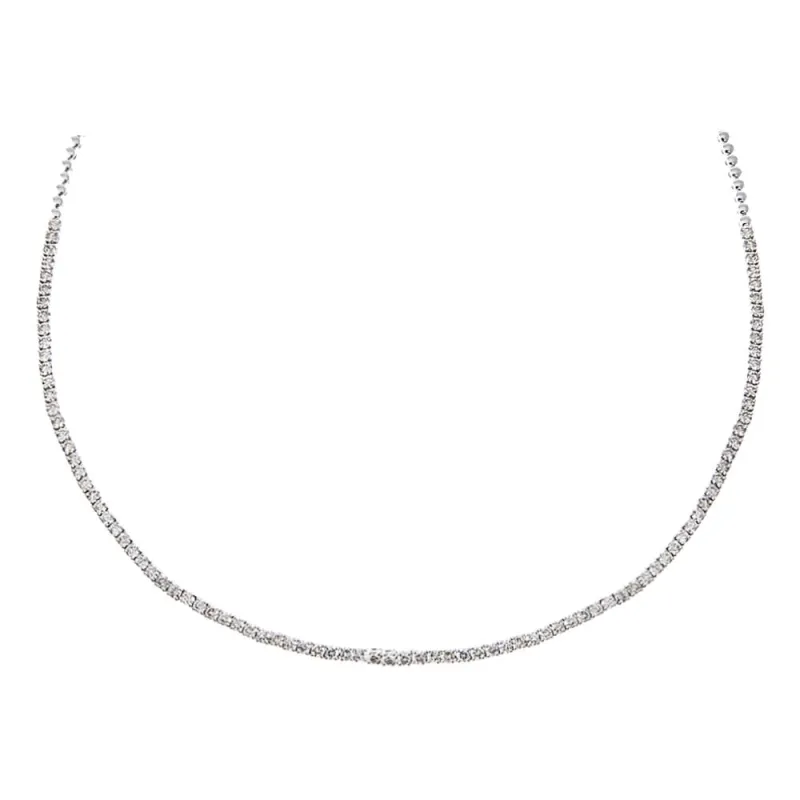 Diamond Four Prong Tennis Necklace 14K sold by Adina Eden's