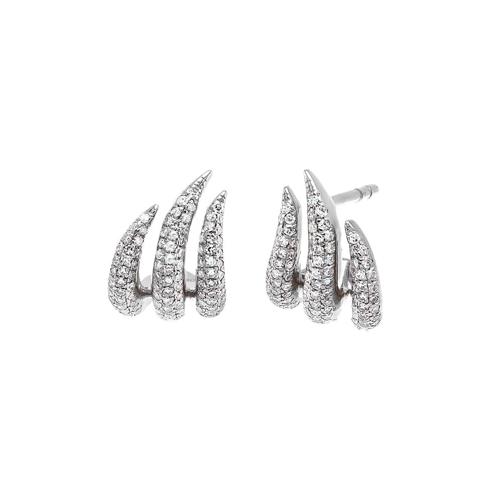 Diamond Pave Fancy Claw Stud Earring 14K sold by Adina Eden's product image thumbnail 2
