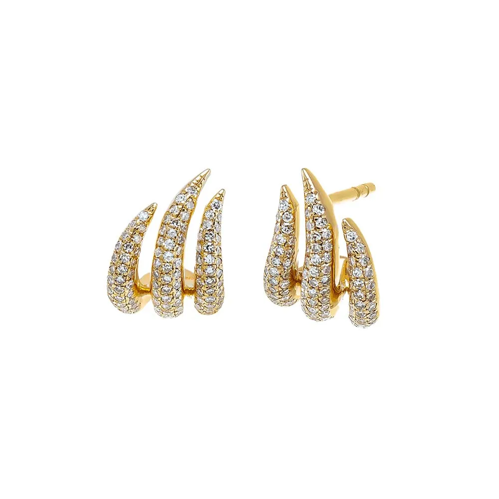 Diamond Pave Fancy Claw Stud Earring 14K sold by Adina Eden's