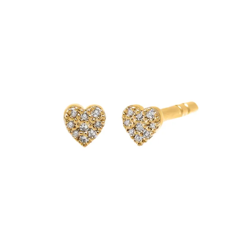 Diamond Pave Heart Stud Earring 14K sold by Adina Eden's