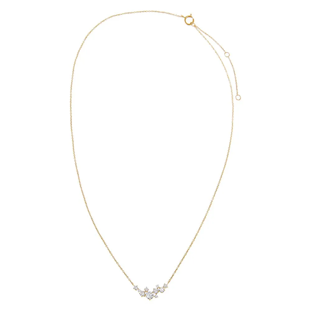 Lab Grown Diamond Cluster Bar Pendant Necklace 14K sold by Adina Eden's product image thumbnail 2