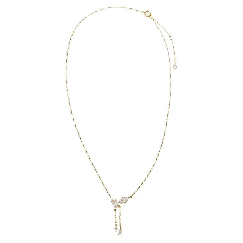 Lab Grown Diamond Baguette X Marquise Pendant Necklace 14K sold by Adina Eden's product image thumbnail 3