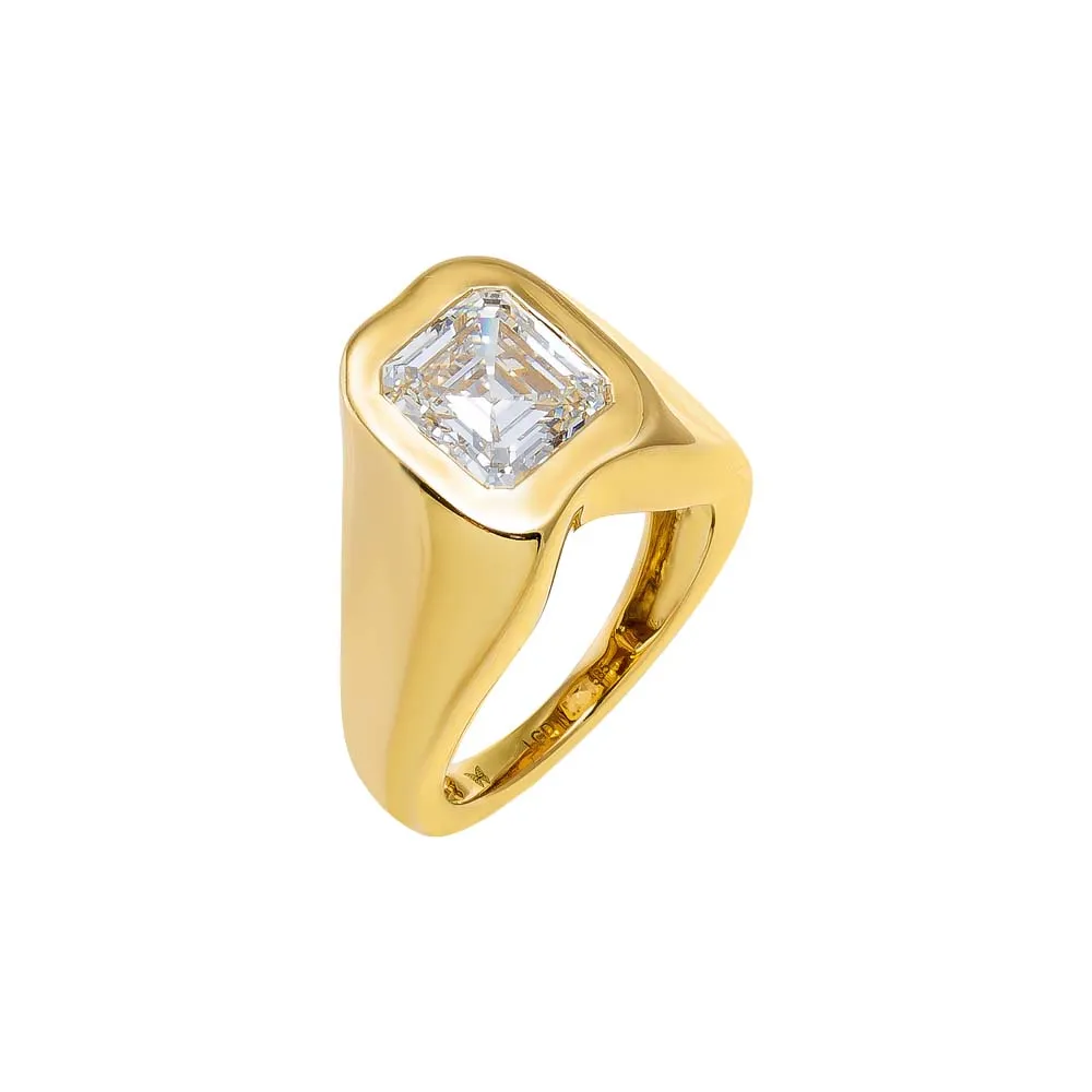 Lab Grown Diamond Ascher Signet Pinky Ring 14K sold by Adina Eden's