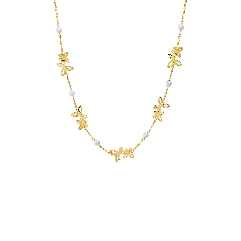 Butterlfies & Pearls Charm Necklace sold by Adina Eden's