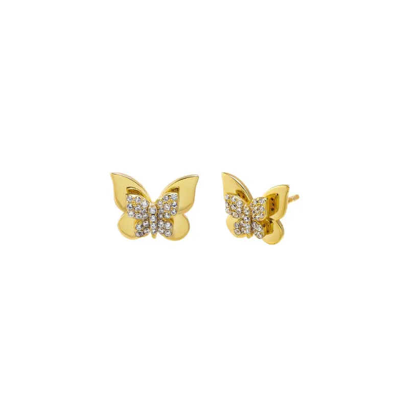 Pave Butterfly Accented Stud Earring sold by Adina Eden's