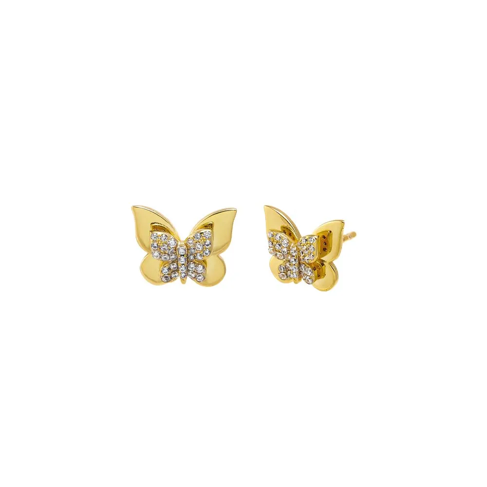 Pave Butterfly Accented Stud Earring sold by Adina Eden's