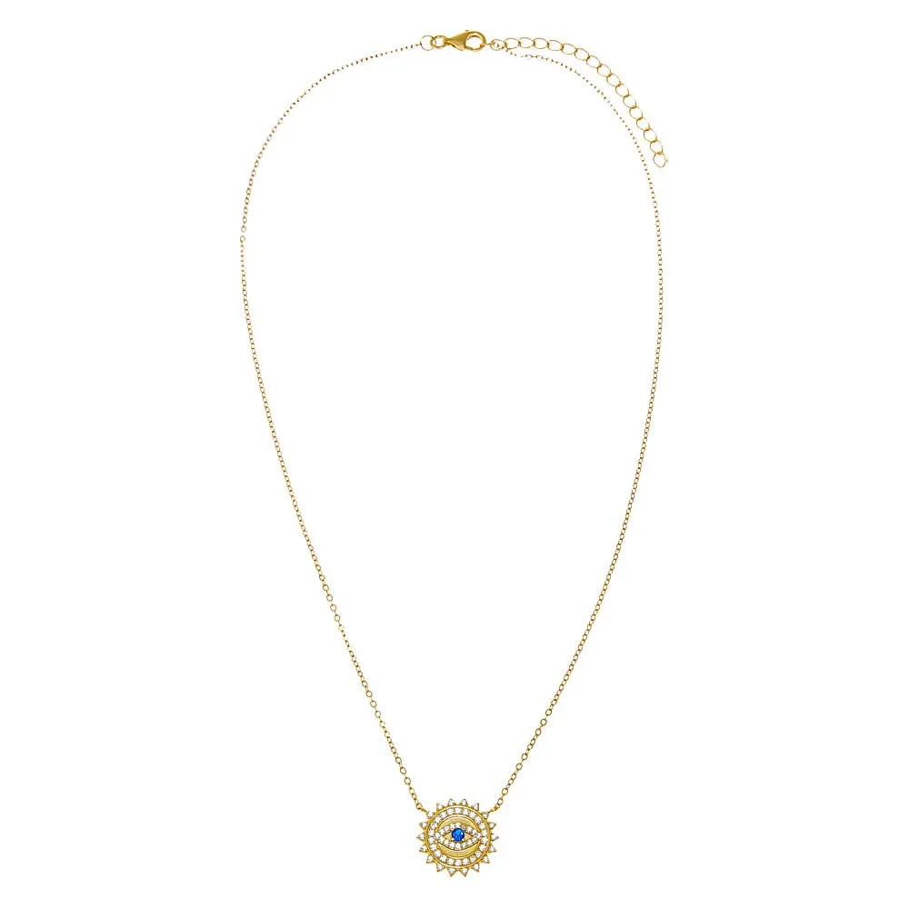 Colored Evil Eye Disc Pendant Necklace sold by Adina Eden's product image thumbnail 2