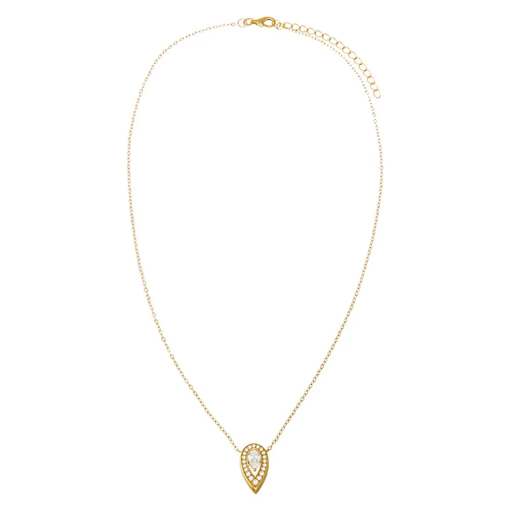 Pave Teardrop Stone Pendant Necklace sold by Adina Eden's product image thumbnail 2