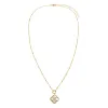 Pave Initial Four Leaf Clover Stone Necklace sold by Adina Eden's