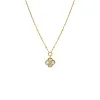 Pave Initial Four Leaf Clover Stone Necklace sold by Adina Eden's