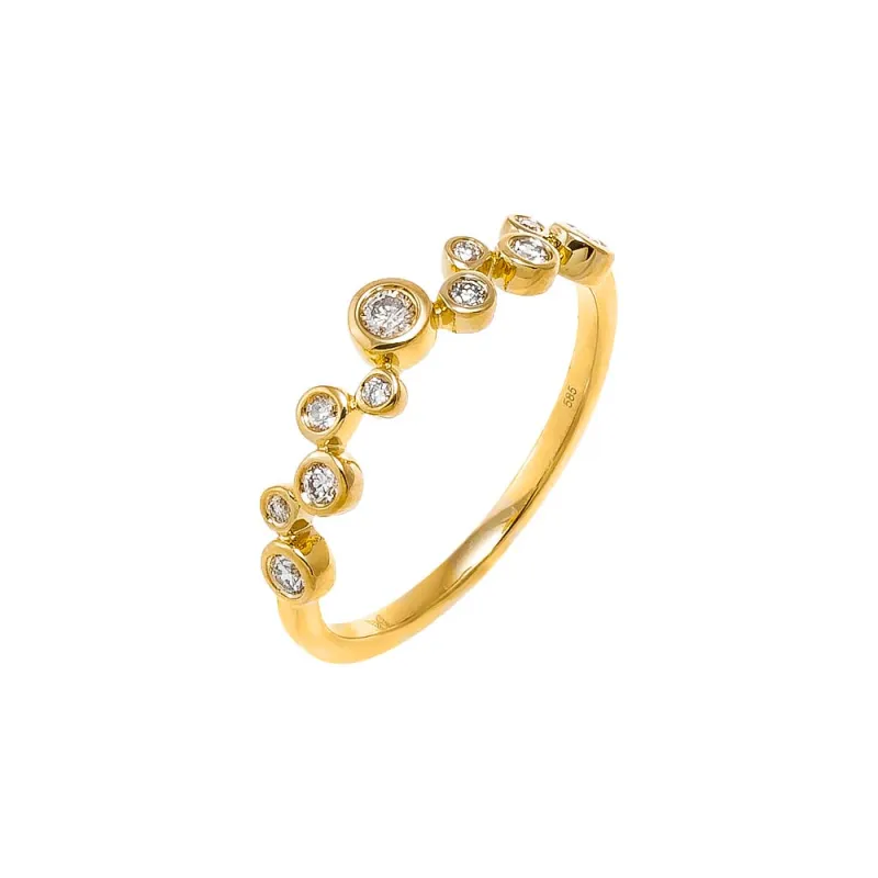 Diamond Scattered Bezel Band Ring 14K sold by Adina Eden's