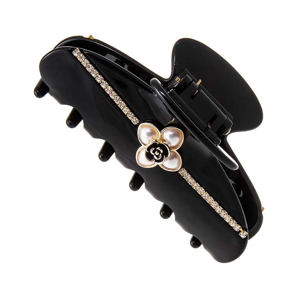 Pearl Flower W/ Rhinestone Large Claw Clip sold by Adina Eden's product image thumbnail 5