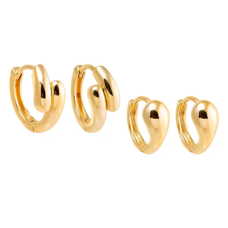 Solid Snake Huggie Earring Combo Set sold by Adina Eden's