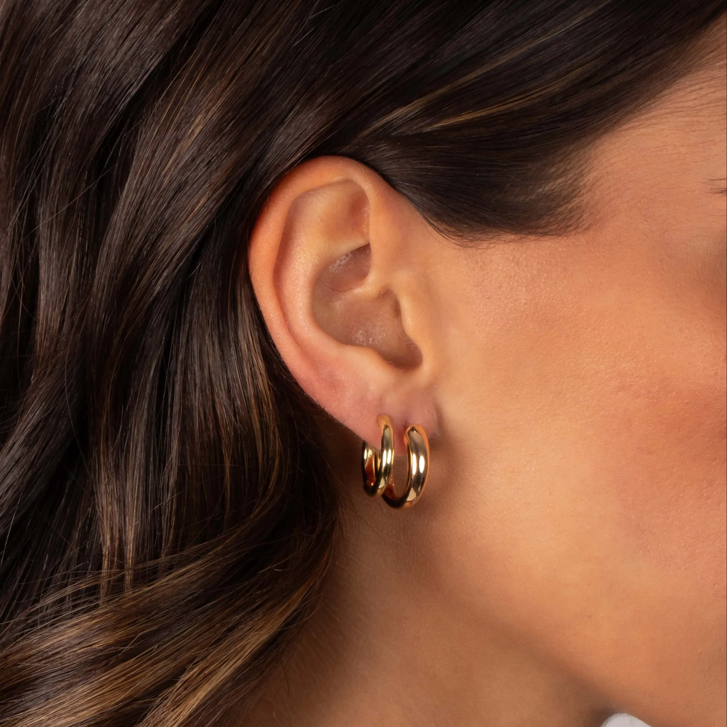 The Solid Rounded Ring Huggie Earring Combo Set sold by Adina Eden's product image thumbnail 2