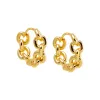 Rounded Chain Link Huggie Earring sold by Adina Eden's