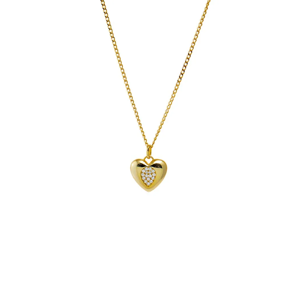 Pave Teardrop Accented Heart Pendant Necklace sold by Adina Eden's