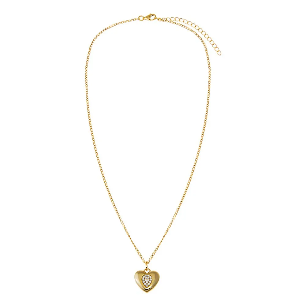 Pave Teardrop Accented Heart Pendant Necklace sold by Adina Eden's product image thumbnail 3