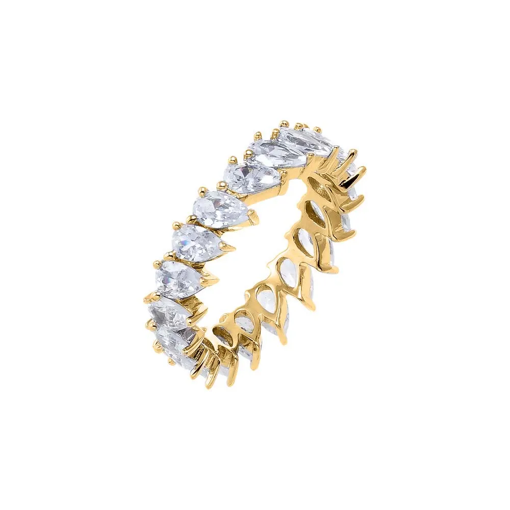 Curved CZ Multi Pear Eternity Ring sold by Adina Eden's