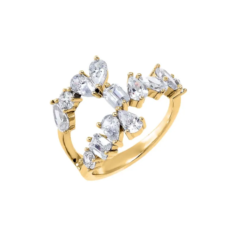Fancy Multi Shape CZ Scattered Ring sold by Adina Eden's