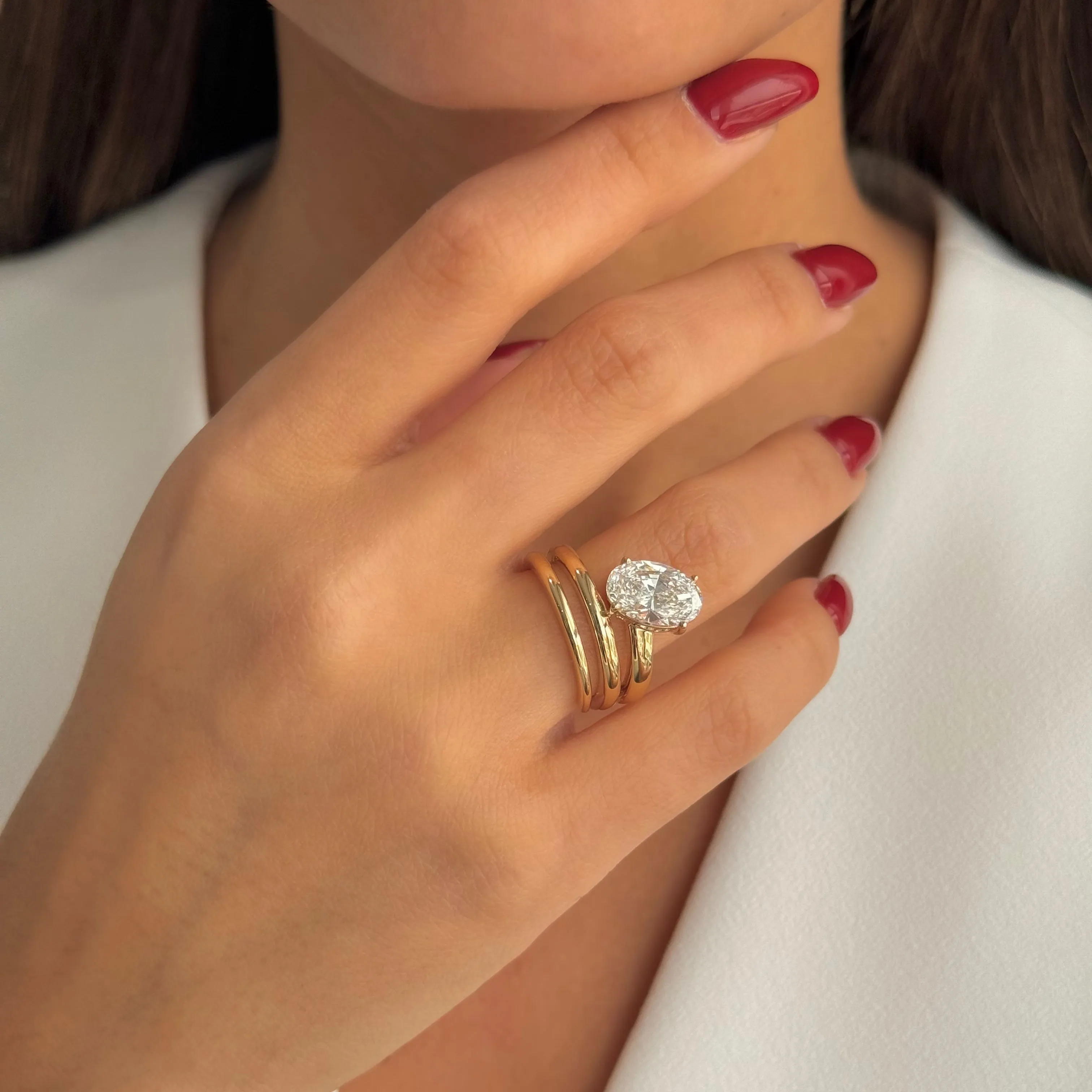 Lab Grown Diamond Oval Wrap Ring 14K sold by Adina Eden's product image thumbnail 2