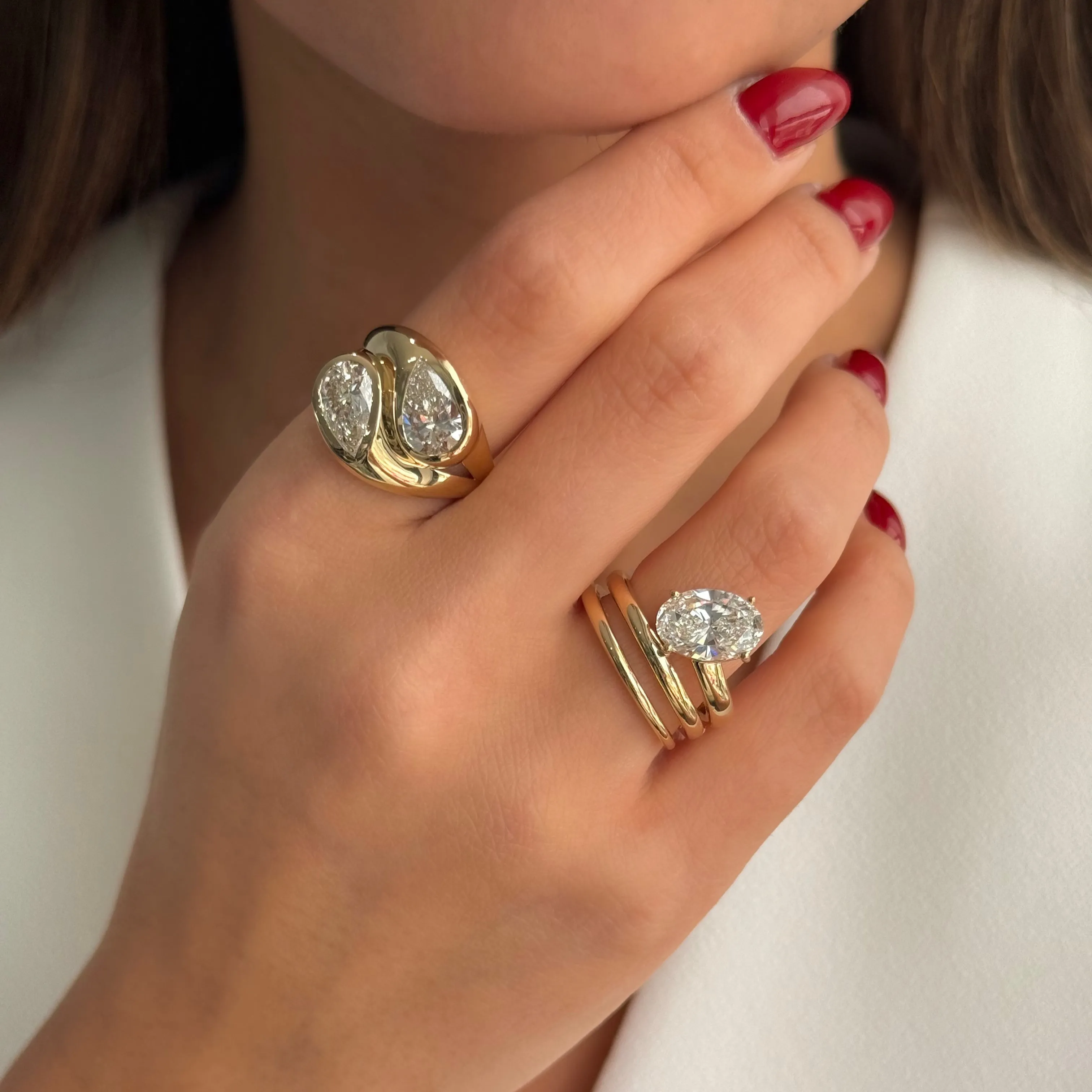 Lab Grown Diamond Oval Wrap Ring 14K sold by Adina Eden's product image thumbnail 3