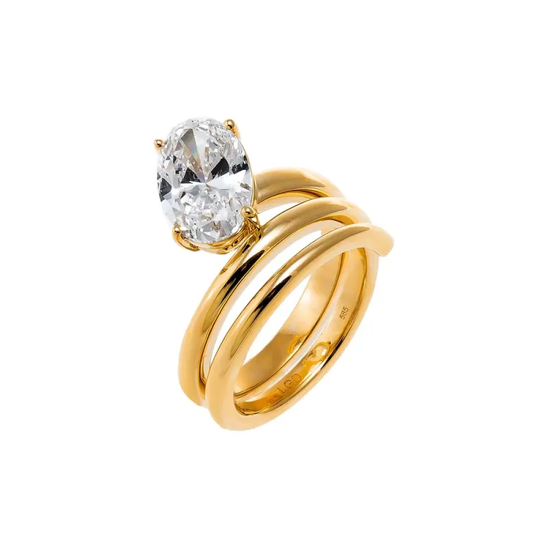 Lab Grown Diamond Oval Wrap Ring 14K sold by Adina Eden's