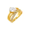 Solid/Pavé Intertwined Pear Ring sold by Adina Eden's