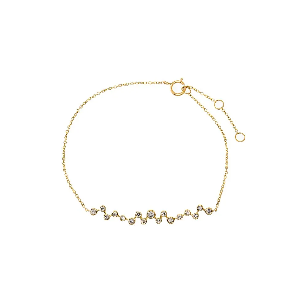 Diamond Scattered Bezel Bar Bracelet 14K sold by Adina Eden's