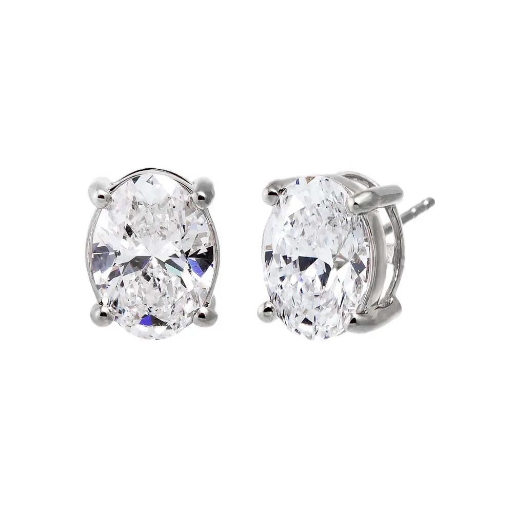 Lab Grown Diamond 6 Carat Oval Stud Earring sold by Adina Eden's product image thumbnail 2