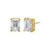 Lab Grown Diamond 4 Carat Emerald Stud Earring sold by Adina Eden's
