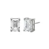 Lab Grown Diamond 4 Carat Emerald Stud Earring sold by Adina Eden's