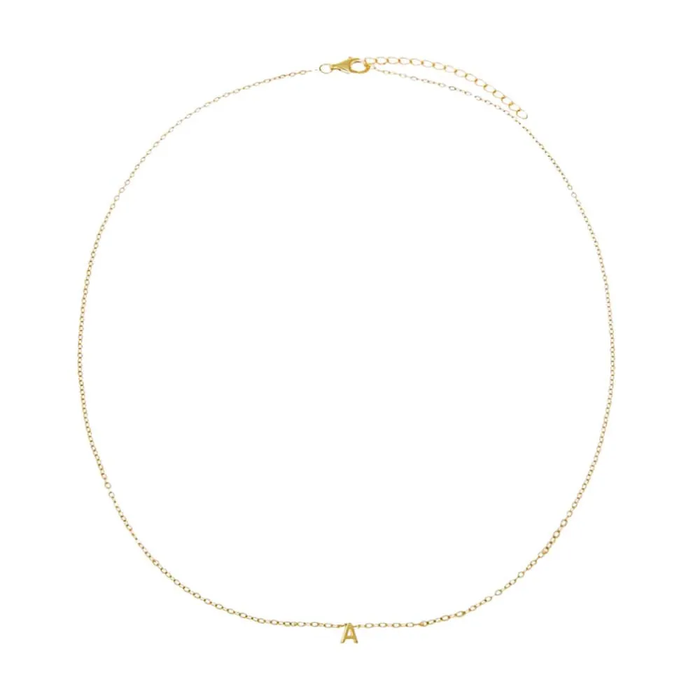 Solid Mini Initial Pendant Necklace sold by Adina Eden's product image thumbnail 2