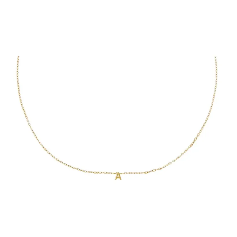 Solid Mini Initial Pendant Necklace sold by Adina Eden's